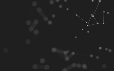 3d soyut arkaplan. Çokgen şekilli molekül teknolojisi, noktaları ve çizgileri birleştiriyor. Bağlantı yapısı. Büyük veri görselleştirmesi. 3d arkaplan. 