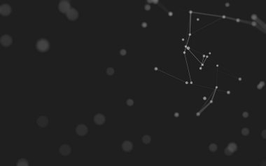 3d soyut arkaplan. Çokgen şekilli molekül teknolojisi, noktaları ve çizgileri birleştiriyor. Bağlantı yapısı. Büyük veri görselleştirmesi. 3d arkaplan. 