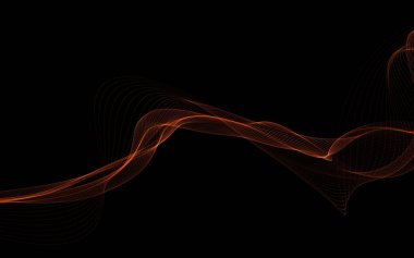 Parlayan soyut dalgalar ve soyut arkaplan ile koyu soyut arkaplan