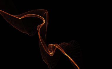 Parlayan soyut dalgalar ve soyut arkaplan ile koyu soyut arkaplan