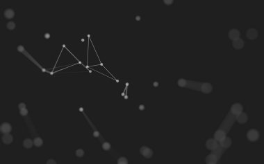 3d soyut arkaplan. Çokgen şekilli molekül teknolojisi, noktaları ve çizgileri birleştiriyor. Bağlantı yapısı. Büyük veri görselleştirmesi. 3d arkaplan. 