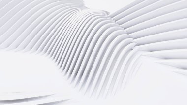 Soyut Eğri Şekiller. Beyaz Dairesel Arkaplan. Soyut arkaplan. 3d illüstrasyon