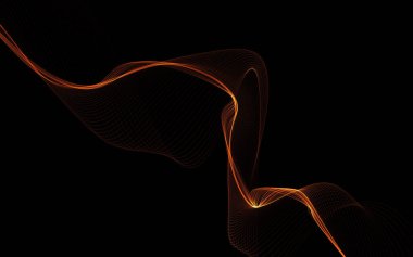 Parlayan soyut dalgalar ve soyut arkaplan ile koyu soyut arkaplan