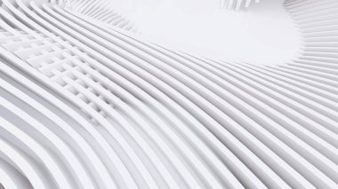 Soyut Eğri Şekiller. Beyaz Dairesel Arkaplan. Soyut arkaplan. 3d illüstrasyon