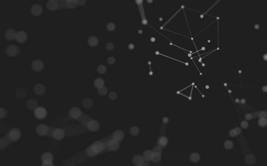 3d soyut arkaplan. Çokgen şekilli molekül teknolojisi, noktaları ve çizgileri birleştiriyor. Bağlantı yapısı. Büyük veri görselleştirmesi. 3d arkaplan. 