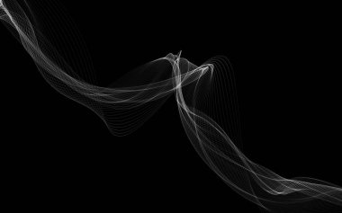 Parlayan soyut dalgalar ve soyut arkaplan ile koyu soyut arkaplan