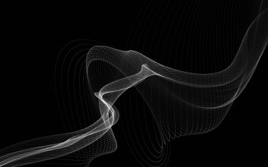 Parlayan soyut dalgalar ve soyut arkaplan ile koyu soyut arkaplan