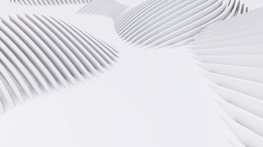 Soyut Eğri Şekiller. Beyaz Dairesel Arkaplan. Soyut arkaplan. 3d illüstrasyon