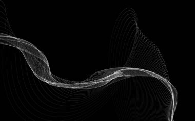 Parlayan soyut dalgalar ve soyut arkaplan ile koyu soyut arkaplan