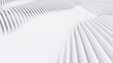 Soyut Eğri Şekiller. Beyaz Dairesel Arkaplan. Soyut arkaplan. 3d illüstrasyon