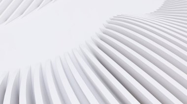 Soyut Eğri Şekiller. Beyaz Dairesel Arkaplan. Soyut arkaplan. 3d illüstrasyon