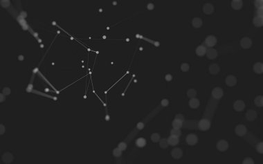 3d soyut arkaplan. Çokgen şekilli molekül teknolojisi, noktaları ve çizgileri birleştiriyor. Bağlantı yapısı. Büyük veri görselleştirmesi. 3d arkaplan. 