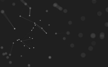 3d soyut arkaplan. Çokgen şekilli molekül teknolojisi, noktaları ve çizgileri birleştiriyor. Bağlantı yapısı. Büyük veri görselleştirmesi. 3d arkaplan. 