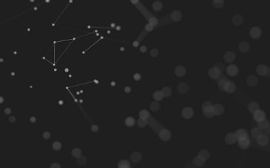 3d soyut arkaplan. Çokgen şekilli molekül teknolojisi, noktaları ve çizgileri birleştiriyor. Bağlantı yapısı. Büyük veri görselleştirmesi. 3d arkaplan. 