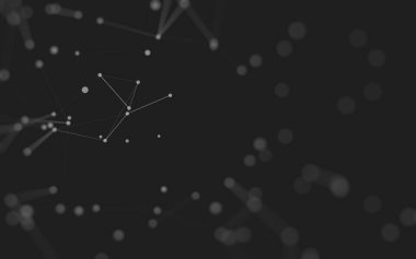 3d soyut arkaplan. Çokgen şekilli molekül teknolojisi, noktaları ve çizgileri birleştiriyor. Bağlantı yapısı. Büyük veri görselleştirmesi. 3d arkaplan. 