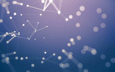 3d soyut arkaplan. Çokgen şekilli molekül teknolojisi, noktaları ve çizgileri birleştiriyor. Bağlantı yapısı. Büyük veri görselleştirmesi. 3d arkaplan.