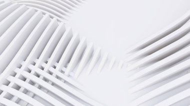 Soyut Eğri Şekiller. Beyaz Dairesel Arkaplan. Soyut arkaplan. 3d illüstrasyon