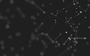 3d soyut arkaplan. Çokgen şekilli molekül teknolojisi, noktaları ve çizgileri birleştiriyor. Bağlantı yapısı. Büyük veri görselleştirmesi. 3d arkaplan. 