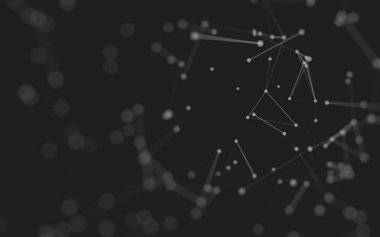 3d soyut arkaplan. Çokgen şekilli molekül teknolojisi, noktaları ve çizgileri birleştiriyor. Bağlantı yapısı. Büyük veri görselleştirmesi. 3d arkaplan. 