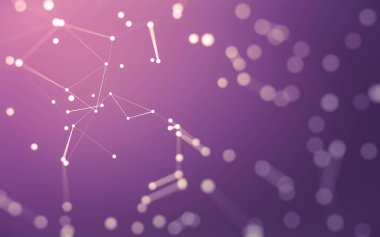 3d soyut arkaplan. Çokgen şekilli molekül teknolojisi, noktaları ve çizgileri birleştiriyor. Bağlantı yapısı. Büyük veri görselleştirmesi. 3d arkaplan.