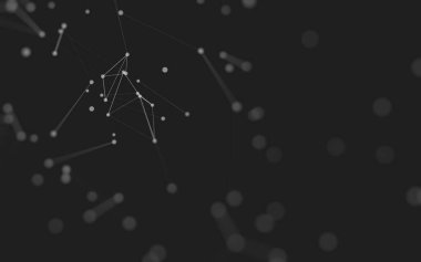 3d soyut arkaplan. Çokgen şekilli molekül teknolojisi, noktaları ve çizgileri birleştiriyor. Bağlantı yapısı. Büyük veri görselleştirmesi. 3d arkaplan. 