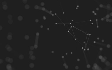 3d soyut arkaplan. Çokgen şekilli molekül teknolojisi, noktaları ve çizgileri birleştiriyor. Bağlantı yapısı. Büyük veri görselleştirmesi. 3d arkaplan. 