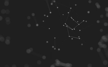 3d soyut arkaplan. Çokgen şekilli molekül teknolojisi, noktaları ve çizgileri birleştiriyor. Bağlantı yapısı. Büyük veri görselleştirmesi. 3d arkaplan. 