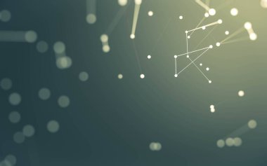 3d soyut arkaplan. Çokgen şekilli molekül teknolojisi, noktaları ve çizgileri birleştiriyor. Bağlantı yapısı. Büyük veri görselleştirmesi. 3d arkaplan.