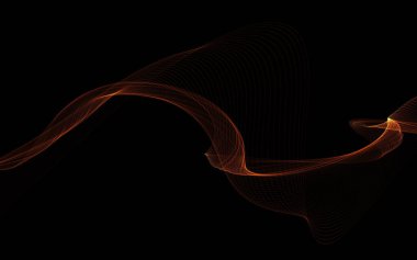 Parlayan soyut dalgalar ve soyut arkaplan ile koyu soyut arkaplan