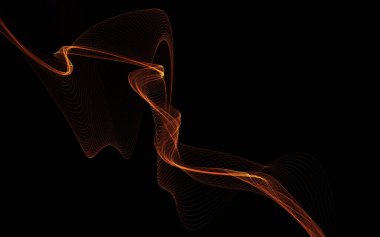 Parlayan soyut dalgalar ve soyut arkaplan ile koyu soyut arkaplan