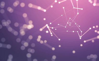 3d soyut arkaplan. Çokgen şekilli molekül teknolojisi, noktaları ve çizgileri birleştiriyor. Bağlantı yapısı. Büyük veri görselleştirmesi. 3d arkaplan.