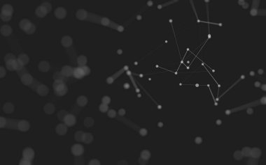 3d soyut arkaplan. Çokgen şekilli molekül teknolojisi, noktaları ve çizgileri birleştiriyor. Bağlantı yapısı. Büyük veri görselleştirmesi. 3d arkaplan. 