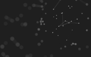 3d soyut arkaplan. Çokgen şekilli molekül teknolojisi, noktaları ve çizgileri birleştiriyor. Bağlantı yapısı. Büyük veri görselleştirmesi. 3d arkaplan. 