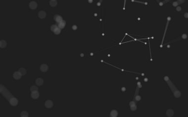 3d soyut arkaplan. Çokgen şekilli molekül teknolojisi, noktaları ve çizgileri birleştiriyor. Bağlantı yapısı. Büyük veri görselleştirmesi. 3d arkaplan. 