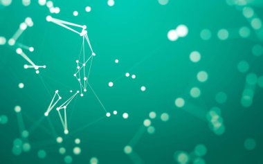 3d soyut arkaplan. Çokgen şekilli molekül teknolojisi, noktaları ve çizgileri birleştiriyor. Bağlantı yapısı. Büyük veri görselleştirmesi. 3d arkaplan.