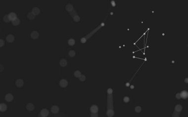 3d soyut arkaplan. Çokgen şekilli molekül teknolojisi, noktaları ve çizgileri birleştiriyor. Bağlantı yapısı. Büyük veri görselleştirmesi. 3d arkaplan. 