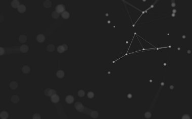 3d soyut arkaplan. Çokgen şekilli molekül teknolojisi, noktaları ve çizgileri birleştiriyor. Bağlantı yapısı. Büyük veri görselleştirmesi. 3d arkaplan. 