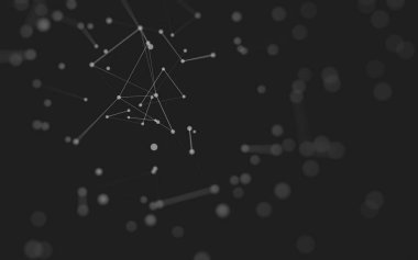 3d soyut arkaplan. Çokgen şekilli molekül teknolojisi, noktaları ve çizgileri birleştiriyor. Bağlantı yapısı. Büyük veri görselleştirmesi. 3d arkaplan. 