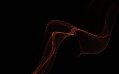 Parlayan soyut dalgalar ve soyut arkaplan ile koyu soyut arkaplan