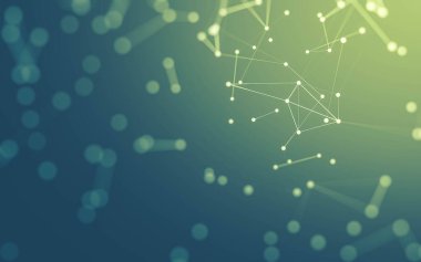 3d soyut arkaplan. Çokgen şekilli molekül teknolojisi, noktaları ve çizgileri birleştiriyor. Bağlantı yapısı. Büyük veri görselleştirmesi. 3d arkaplan.