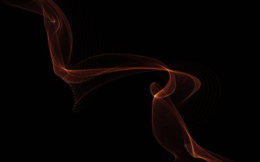 Parlayan soyut dalgalar ve soyut arkaplan ile koyu soyut arkaplan