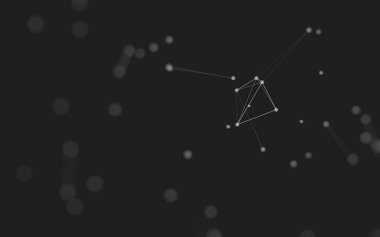 3d soyut arkaplan. Çokgen şekilli molekül teknolojisi, noktaları ve çizgileri birleştiriyor. Bağlantı yapısı. Büyük veri görselleştirmesi. 3d arkaplan. 