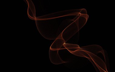 Parlayan soyut dalgalar ve soyut arkaplan ile koyu soyut arkaplan