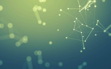 3d soyut arkaplan. Çokgen şekilli molekül teknolojisi, noktaları ve çizgileri birleştiriyor. Bağlantı yapısı. Büyük veri görselleştirmesi. 3d arkaplan.