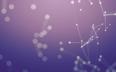 3d soyut arkaplan. Çokgen şekilli molekül teknolojisi, noktaları ve çizgileri birleştiriyor. Bağlantı yapısı. Büyük veri görselleştirmesi. 3d arkaplan.