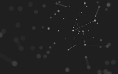 3d soyut arkaplan. Çokgen şekilli molekül teknolojisi, noktaları ve çizgileri birleştiriyor. Bağlantı yapısı. Büyük veri görselleştirmesi. 3d arkaplan. 