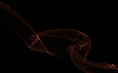 Parlayan soyut dalgalar ve soyut arkaplan ile koyu soyut arkaplan