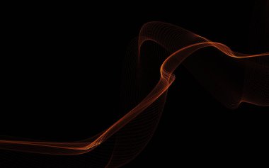 Parlayan soyut dalgalar ve soyut arkaplan ile koyu soyut arkaplan