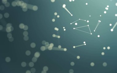 3d soyut arkaplan. Çokgen şekilli molekül teknolojisi, noktaları ve çizgileri birleştiriyor. Bağlantı yapısı. Büyük veri görselleştirmesi. 3d arkaplan.