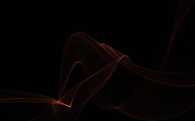 Parlayan soyut dalgalar ve soyut arkaplan ile koyu soyut arkaplan